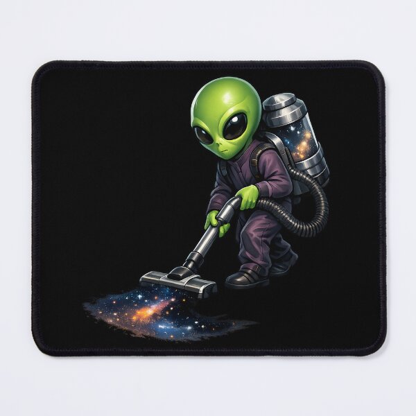 Item preview, Alien Vacuuming Stardust – Funny Cosmic Space Illustration designed and sold by builtforyou.
