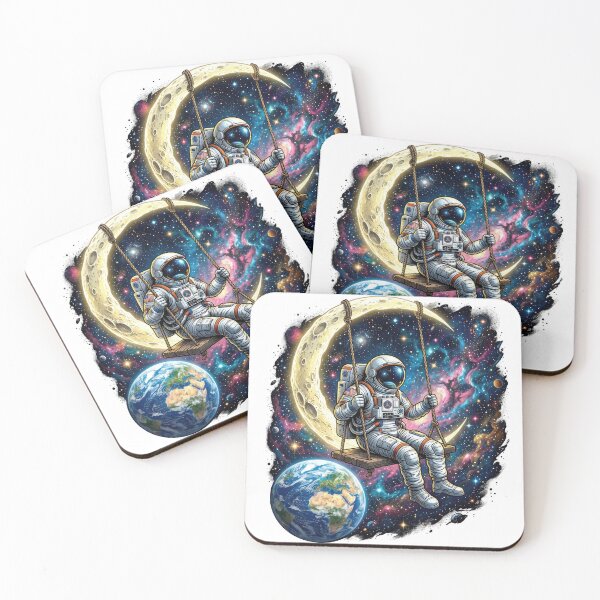 Item preview, Astronaut Swinging on Moon in Space Illustration designed and sold by Rahat3344.