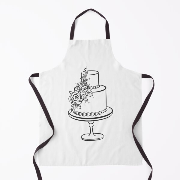 Item preview, Elegant Floral Wedding Cake Line Art, Two Tier Celebration Cake designed and sold by CHERRY--SHOP.