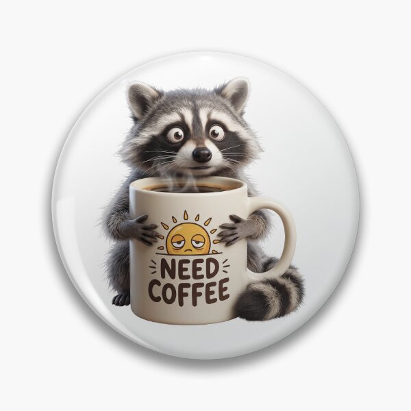 Item preview, Funny Raccoon Need Coffee Morning Struggle designed and sold by CurioStick.