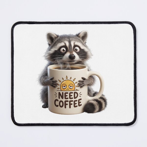 Item preview, Funny Raccoon Need Coffee Morning Struggle designed and sold by CurioStick.