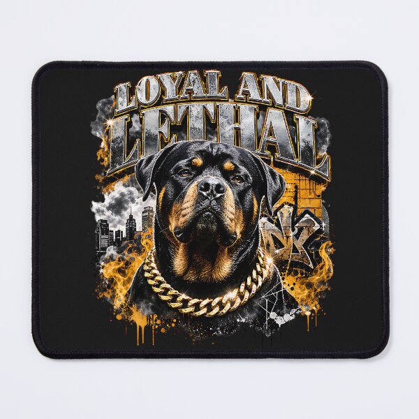 Item preview, Loyal and Lethal Rottweiler | Streetwear Dog Graphic Tee designed and sold by QuirkyCloud Designs.