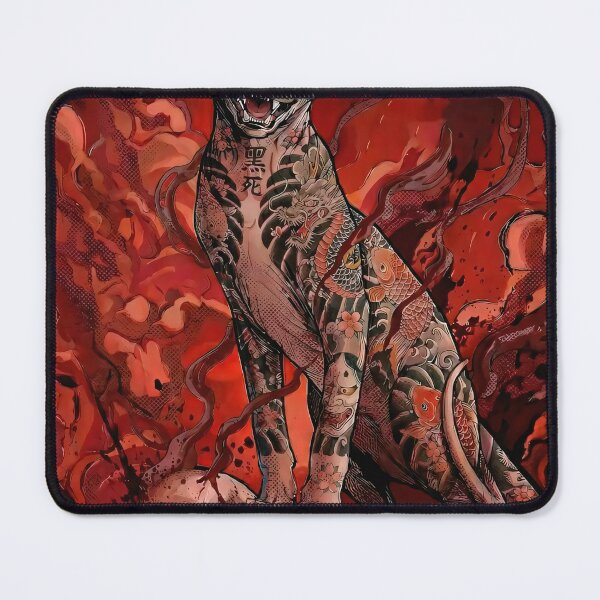 Item preview, Fierce Tattooed Sphynx Cat on Skulls: Dark Japanese Irezumi Art designed and sold by veyraatelier.