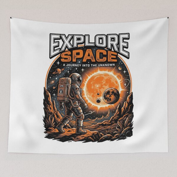 Item preview, Explore Space Astronaut Retro Vector Illustration designed and sold by Rahat3344.
