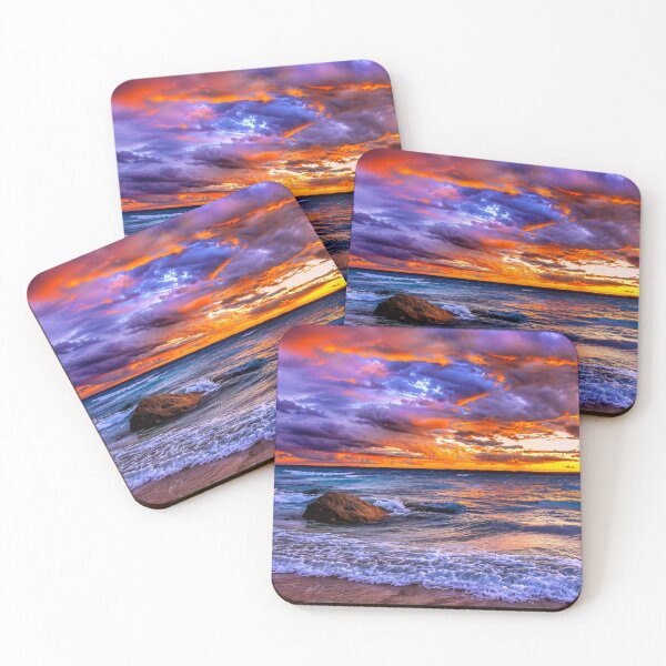 Item preview, Dramatic Ocean Sunset with Rocky Shore – Vibrant Coastal Seascape designed and sold by Wild Bloom Paws.