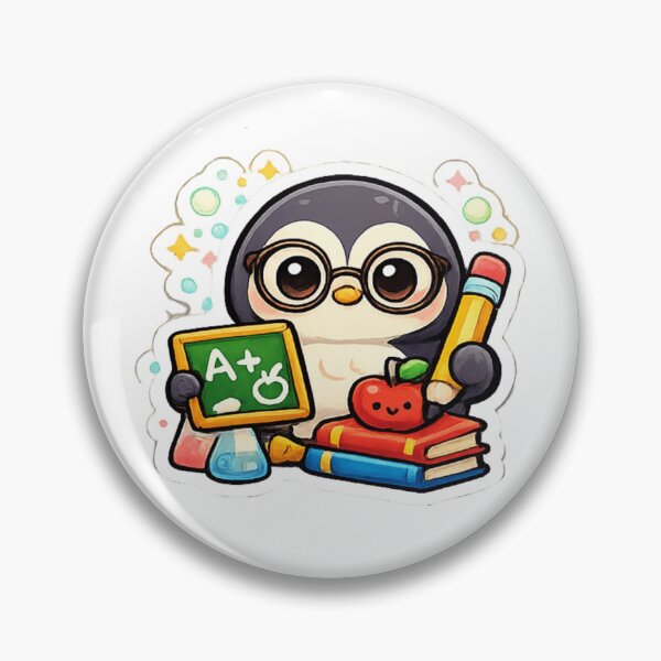 Item preview, Cute Kawaii Penguin Teacher | Adorable School Penguin Cartoon Vinyl Decal designed and sold by Pixanova.