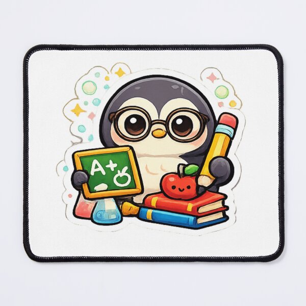 Item preview, Cute Kawaii Penguin Teacher | Adorable School Penguin Cartoon Vinyl Decal designed and sold by Pixanova.
