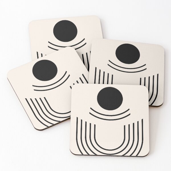 Item preview, Bauhaus Minimalist Black and Cream Geometric Arch designed and sold by FaizArtShop.