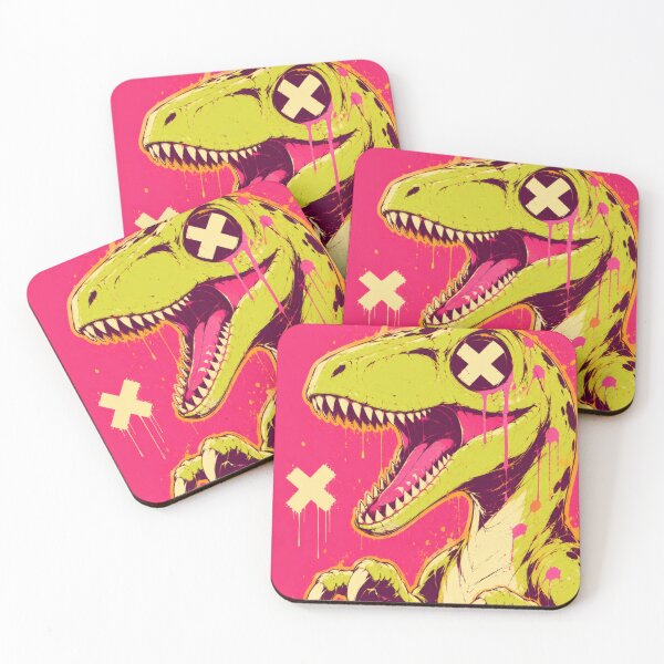 Item preview, Neon Velociraptor Graffiti Dinosaur Art designed and sold by VoxelEstudi0nic.