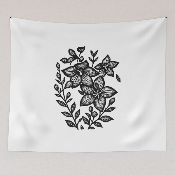 Item preview, Floral Line Art in Full Bloom designed and sold by LumivoCraft.