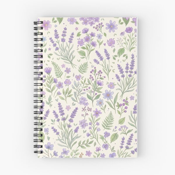 Item preview, Soft Lavender and Purple Wildflower Aesthetic Botanical Pattern designed and sold by DreamyBrushArt.