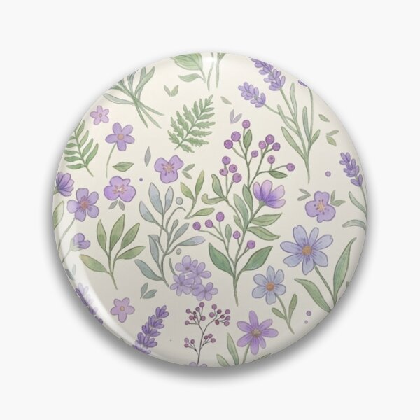 Item preview, Soft Lavender and Purple Wildflower Aesthetic Botanical Pattern designed and sold by DreamyBrushArt.