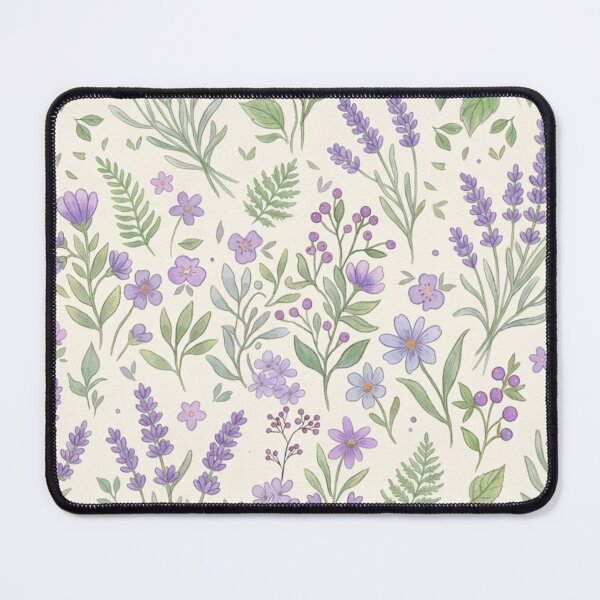 Item preview, Soft Lavender and Purple Wildflower Aesthetic Botanical Pattern designed and sold by DreamyBrushArt.