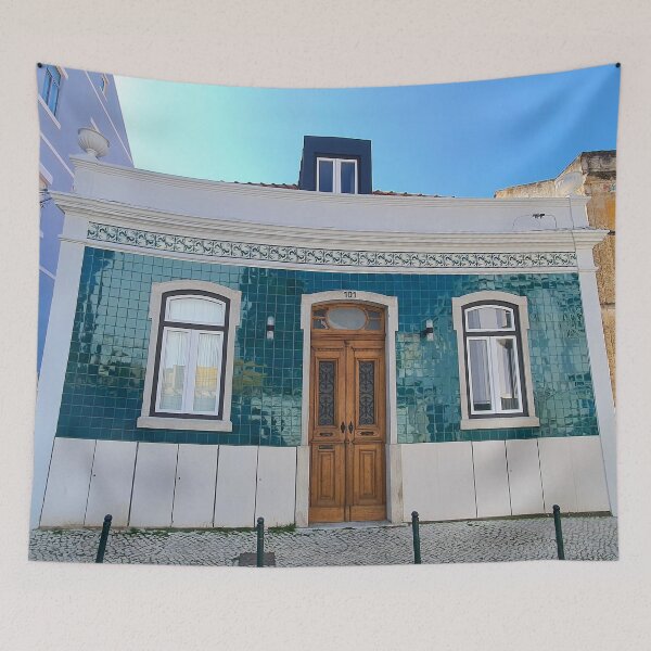 Item preview, beautiful old building covered with Portuguese tiles. Algés. Portugal designed and sold by Tereza Pilar  Art.