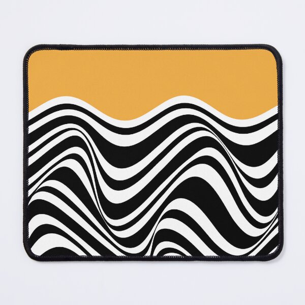 Item preview, Bauhaus Yellow and Black Op Art Wavy designed and sold by FaizArtShop.