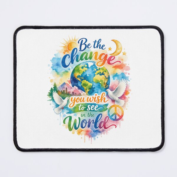 Item preview, Be the Change Watercolor Earth Design designed and sold by LiveLoveLearnBubble.