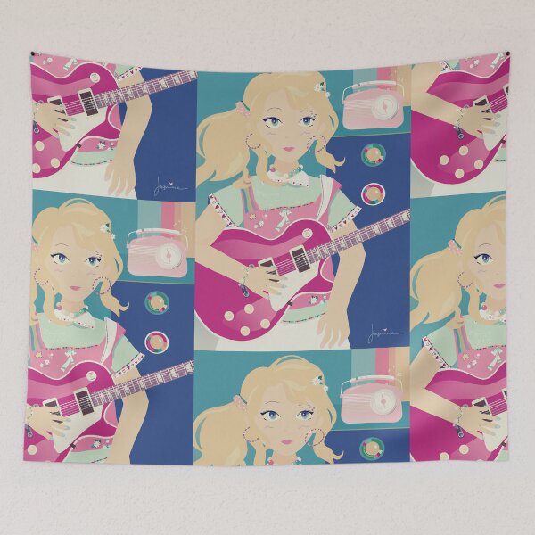 Item preview, Cute Manga Girl Playing Guitar designed and sold by SunnySkyStudio.