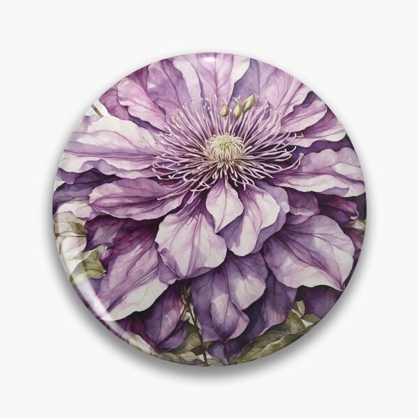 Item preview, Clematis Flower Watercolor Painting designed and sold by RawNaturePrints.