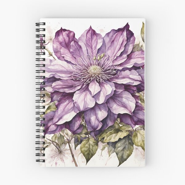 Item preview, Clematis Flower Watercolor Painting designed and sold by RawNaturePrints.