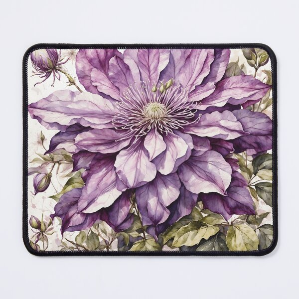 Item preview, Clematis Flower Watercolor Painting designed and sold by RawNaturePrints.