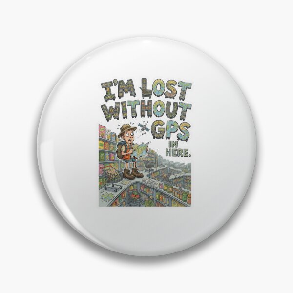 Item preview, I'm Lost Without GPS In Here Funny Shopping Sticker Souvenir Summer Edition designed and sold by Imaginarium of Chaos falcon88 .