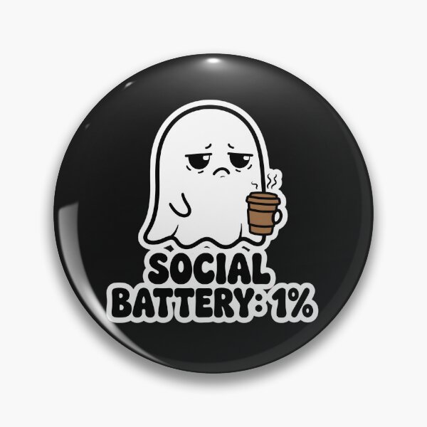Item preview, Social Battery Ghost designed and sold by MMateka.