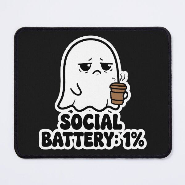 Item preview, Social Battery Ghost designed and sold by MMateka.