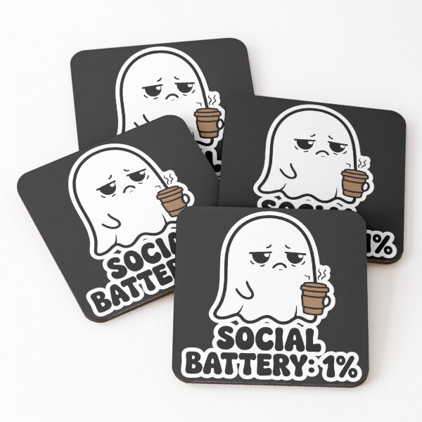 Item preview, Social Battery Ghost designed and sold by MMateka.