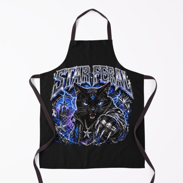 Item preview, Star Feral Black Cat | Gothic Streetwear Graphic Tee designed and sold by QuirkyCloud Designs.
