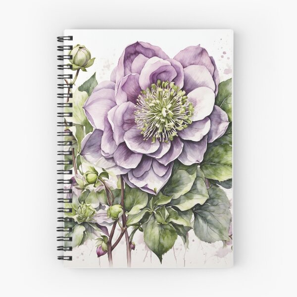 Item preview, Hellebore Flower Watercolor Painting designed and sold by RawNaturePrints.