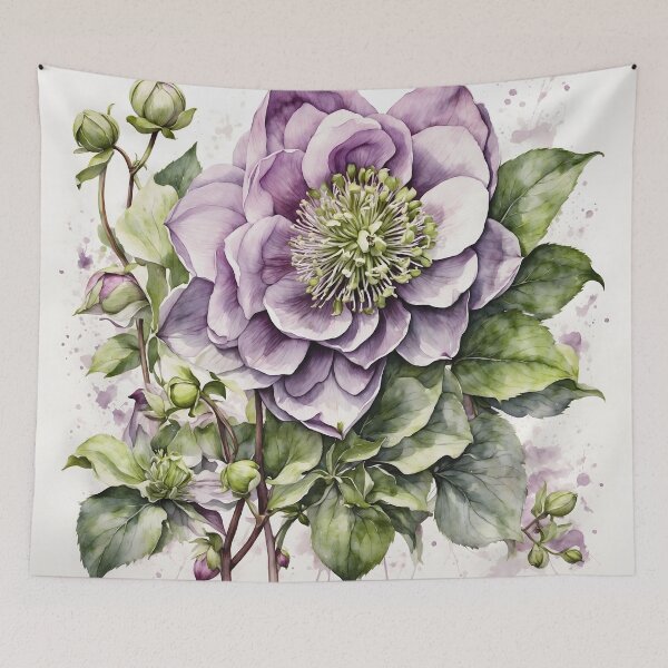 Item preview, Hellebore Flower Watercolor Painting designed and sold by RawNaturePrints.