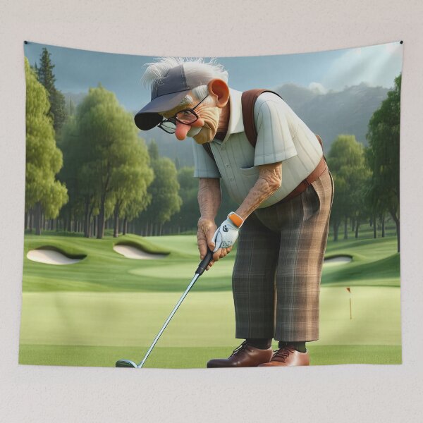 Item preview, Old Fart playing golf designed and sold by Colin Bentham.