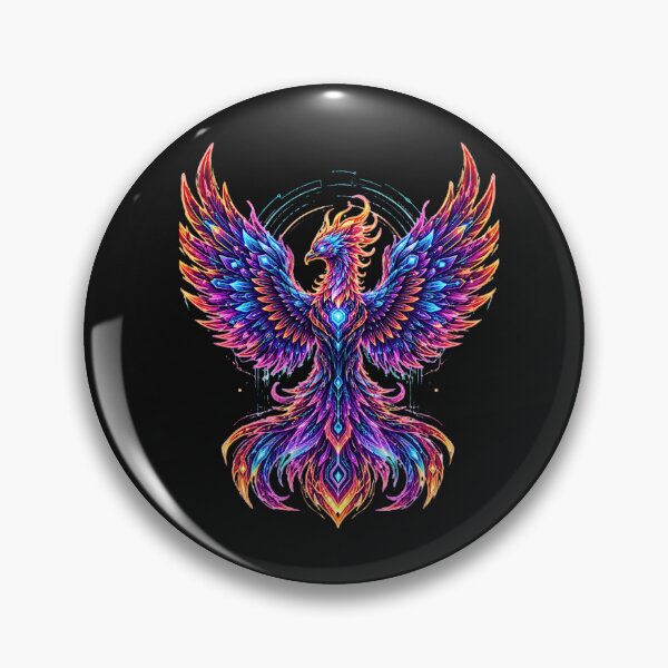 Item preview, Cyber Egypt Phoenix - Neon Geometric Bennu Bird designed and sold by alalame.