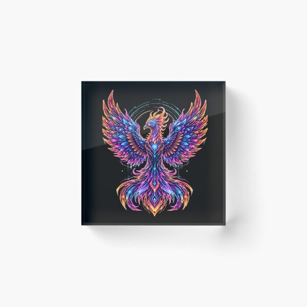 Item preview, Cyber Egypt Phoenix - Neon Geometric Bennu Bird designed and sold by alalame.