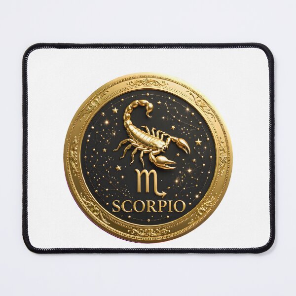 Item preview, Scorpio Gold Coin Medallion Stars Luxury Zodiac Art designed and sold by Zodiac Celestial Art.