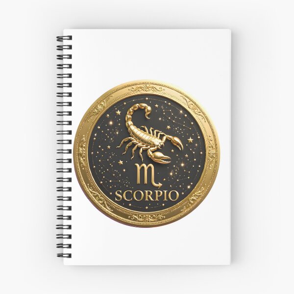 Item preview, Scorpio Gold Coin Medallion Stars Luxury Zodiac Art designed and sold by Zodiac Celestial Art.