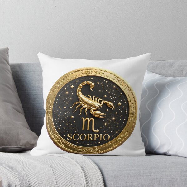 Item preview, Scorpio Gold Coin Medallion Stars Luxury Zodiac Art designed and sold by Zodiac Celestial Art.