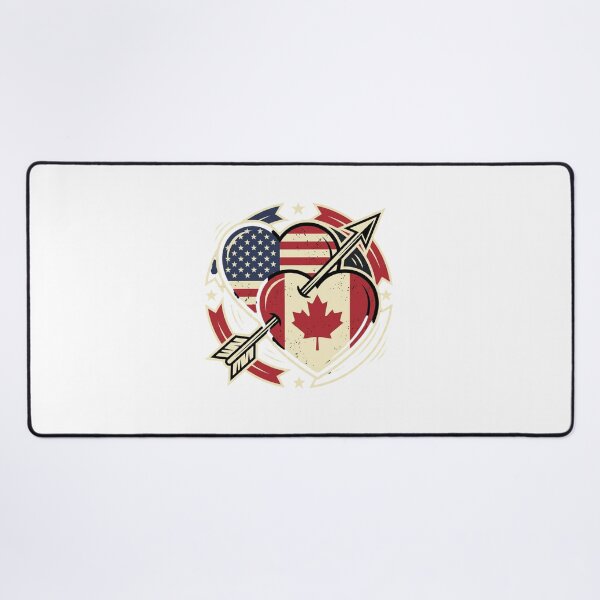 Item preview, American Canadian Flag Hearts Arrow Vintage Design designed and sold by SiarheiYur.