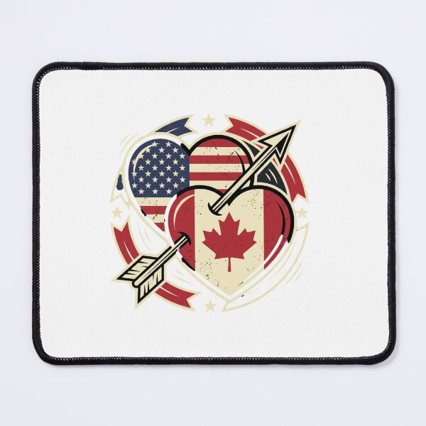Item preview, American Canadian Flag Hearts Arrow Vintage Design designed and sold by SiarheiYur.