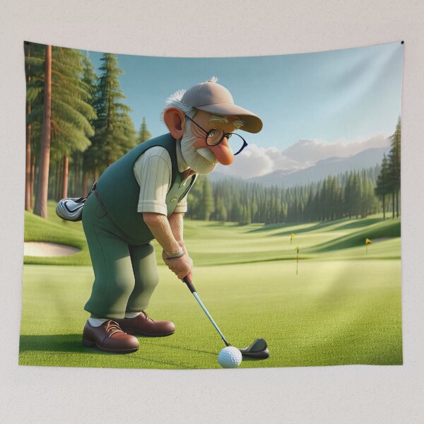 Item preview, Old Fart playing golf designed and sold by Colin Bentham.