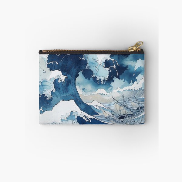Item preview, Moonlit Japanese Ocean Wave Canvas Wall Art | Ukiyo‑e Inspired Great Wave Seascape Print designed and sold by RSDigitalPrintDesign.