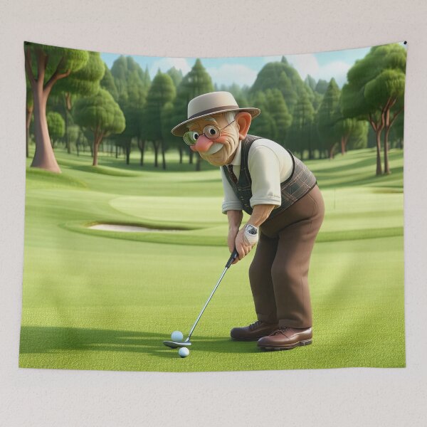 Item preview, Old Fart playing golf designed and sold by Colin Bentham.