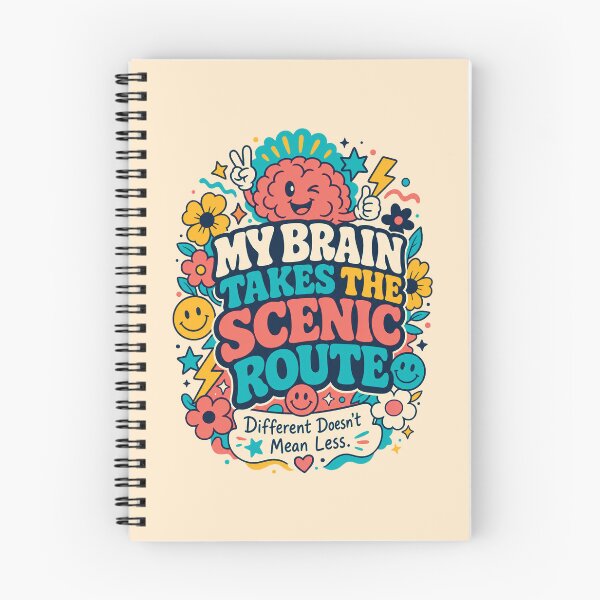 Item preview, My Brain Takes The Scenic Route Shirt, Neurodivergent Affirmation Tee, ADHD Autism Awareness Shirt, Different Doesn't Mean Less, Neurodiversity Gift, Mental Health Support T-Shirt designed and sold by KAYJAY DESIGNS.