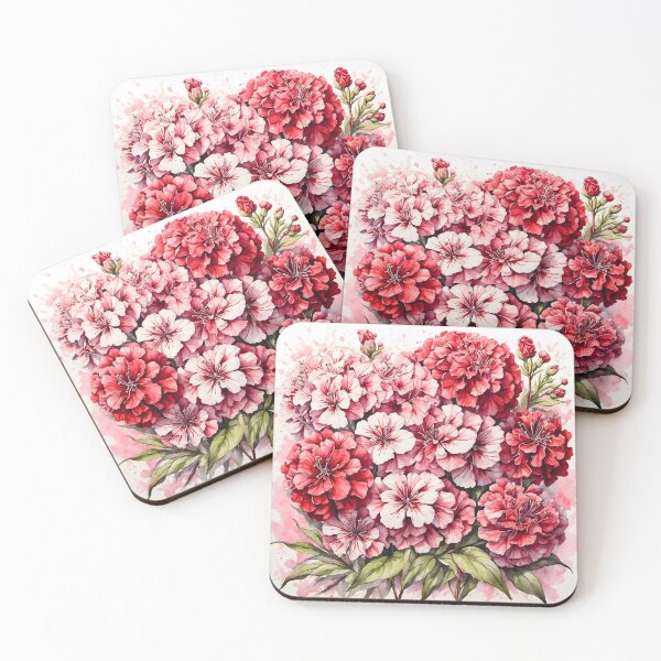 Aperçu de l'œuvre Peinture à l'aquarelle de fleurs de Œillet de poète créée et vendue par RawNaturePrints.