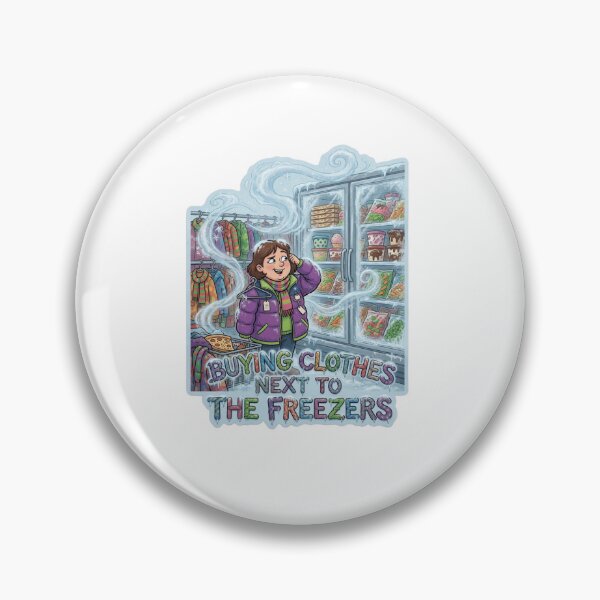 Item preview, Buying Clothes Next To The Freezers Funny Shopping Sticker Souvenir Summer Edition designed and sold by Imaginarium of Chaos falcon88 .