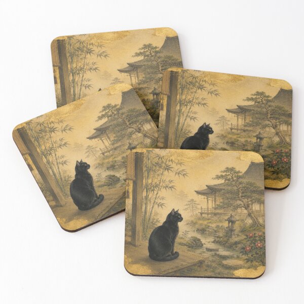 Item preview, Heian Cats #006 – Golden Clouds of Serenity designed and sold by YamatoCatStudio.