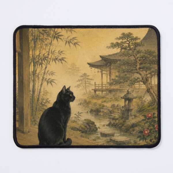 Item preview, Heian Cats #006 – Golden Clouds of Serenity designed and sold by YamatoCatStudio.