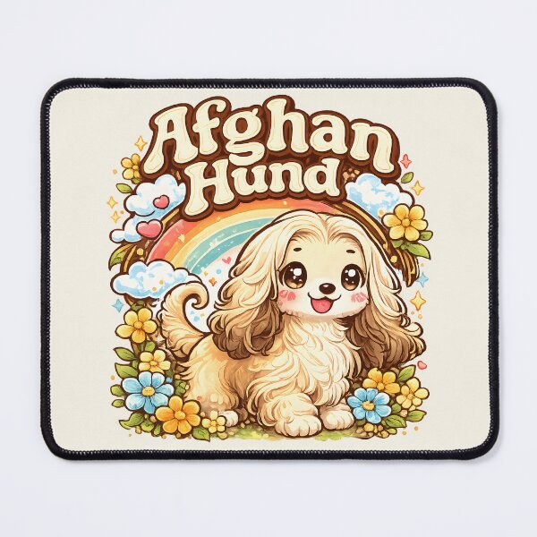 Item preview, Cute Afghan Hound Kawaii Rainbow Floral Dog Lover Design designed and sold by blankTeeShirt.