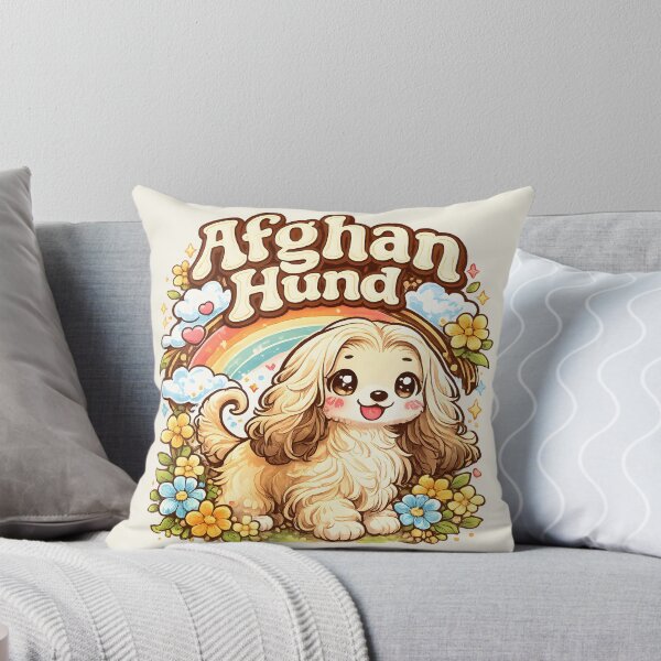 Item preview, Cute Afghan Hound Kawaii Rainbow Floral Dog Lover Design designed and sold by blankTeeShirt.