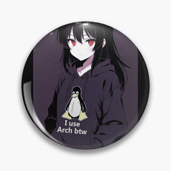 Item preview, I Use Arch Btw, Anime Linux Girl Tux Penguin designed and sold by Amber Sky Creations.